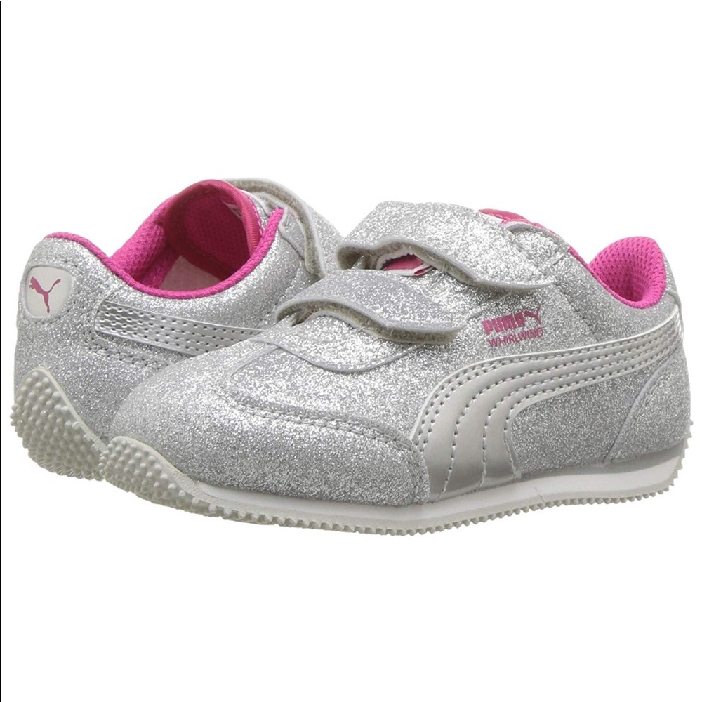 PUMA Whirlwind Tennis Shoes in Silver sparklePink.